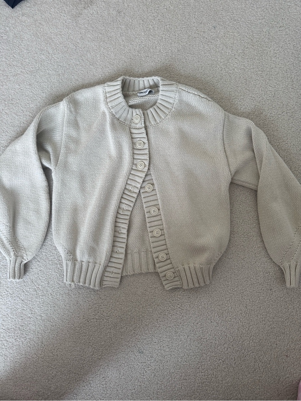 Princess Polly Cream Button-Up Knit Cardigan